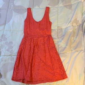 Guess coral lace mini dress